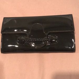 Valentino black patent leather wallet